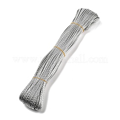 3 プライ pu レザー編組コード  フラット  銀  5x1.5mm  約107.17ヤード（98m）/バンドル&nbsp;OCOR-Q059-01O