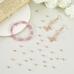 200Pcs Rack Plating Brass Round Spacer Beads&nbsp;KK-PA0001-01