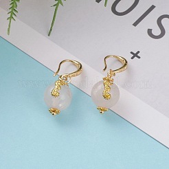 Natural Rose Quartz Dangle Earrings&nbsp;EJEW-JE04432-01