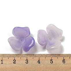 ツートンカラーの不透明アクリルビーズキャップ  グラデーションカラー  花  紫色のメディア  23x21.5x8.5mm  穴：1.6mm&nbsp;OACR-G034-03E