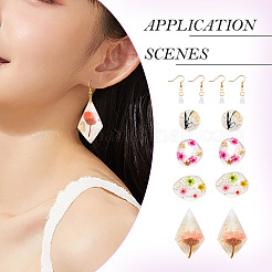 DIY Dried Flower inside Resin Dangle Earring Kits&nbsp;DIY-TA0010-83