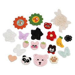 レース刺繍衣装アクセサリー  アップリケパッチ  ミシンクラフト装飾  混合形状  ミックスカラー  28~65x28~71x1~11mm&nbsp;DIY-XCP0002-35