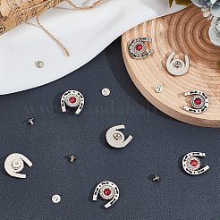 8 Sets Zinc Alloy & Resin Coin Screw Rivet&nbsp;FIND-CP0002-57AS-03