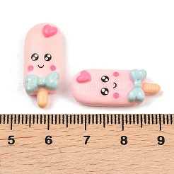 オペーク樹脂カボション  笑顔のアイスクリーム  ピンク  24x10x6~6.5mm&nbsp;RESI-XCP0002-51