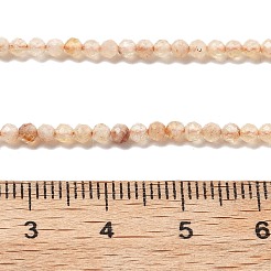 天然シトリン（加熱）ビーズ連売り  多面カット  ラウンド  2.5mm  穴：0.6mm  約182個/連  15.59''（39.6センチメートル）&nbsp;G-RM250104-A8