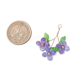 9Pcs 9 Colors Pearlized Glass Pearl Pendants&nbsp;PALLOY-JF03601
