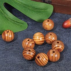 ラウンドウッドビーズ  染め  バリーウッド  25x24mm  穴：4.5~6mm&nbsp;WOOD-PH0008-55B