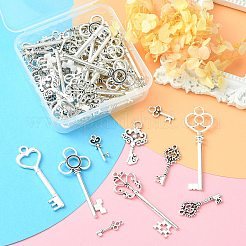 合金のチベット風チャーム  カドミウムフリー＆鉛フリー  キー  アンティークシルバー  15mm  13個/セット  5セット/箱&nbsp;PALLOY-CJ0001-106