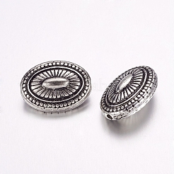 CCBプラスチックビーズ  オーバル  アンティークシルバー  18.5x25x11mm  穴：2mm&nbsp;CCB-F006-16AS