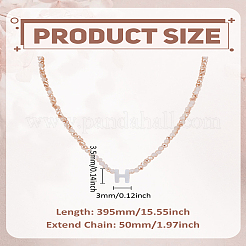1Pc Glass Rondelle Beaded Necklaces&nbsp;NJEW-LP0007-23H