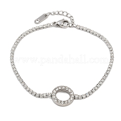 女性用304ステンレススチールカップチェーンブレスレット  フラットラウンド  ステンレス鋼色  19x0.2cm&nbsp;BJEW-D364-01B-P