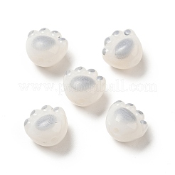 不透明なアクリルビーズ  猫の足  ライトグレー  11x12x9.7mm  穴：1.6mm&nbsp;LS-FIND-I029-02F