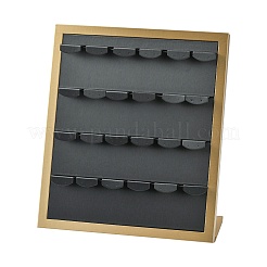 PUレザーのピアスディスプレイ  木で  ジュエリーディスプレイスタンド  ブラック  30.2x13.1x34.8cm&nbsp;EDIS-L003-02