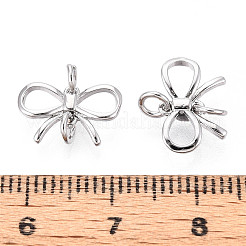 真鍮製チャーム  カドミウムフリー＆ニッケルフリー＆鉛フリー  蝶結び  プラチナメッキ  8.5x13x2mm  穴：2.5mm&nbsp;KK-N267-21P