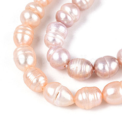 Natural Cultured Freshwater Pearl Beads Strands&nbsp;PEAR-N012-05Y-03
