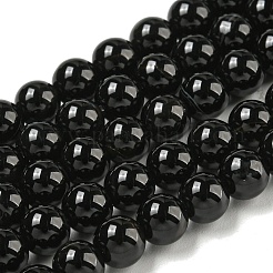 Natural Black Onyx Round Bead Strands&nbsp;G-R198-6mm