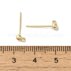 真鍮スタッドイヤリングを見つける  鉛フリー＆カドミウムフリー  ラウンド  24KGP本金メッキ  12x3mm  穴：1.2mm  ピン：12x1mm&nbsp;KK-K383-03A-G