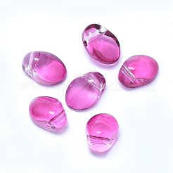 ガラスチャーム  オーバル  マゼンタ  8x6x4mm  穴：1mm&nbsp;GLAA-H016-13M-3