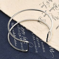 Non-Tarnish 304 Stainless Steel Hollow Open Cuff Bangles for Women&nbsp;BJEW-S155-04P