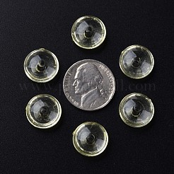 透明なアクリルビーズ  フラットラウンド  きいろ  14x7mm  穴：2mm  約615個/500g&nbsp;MACR-S373-110-B05