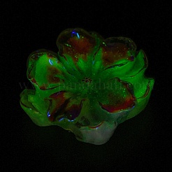 蓄光樹脂カボション  ABカラー  暗闇で光る花  コーンフラワーブルー  23.5x8mm&nbsp;RESI-E033-02C