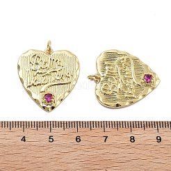 Brass Micro Pave Cubic Zirconia Pendants&nbsp;KK-Q006-24G