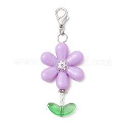 Sunflower Acrylic & Glass Beads Pendant Decorations&nbsp;HJEW-JM03238-S
