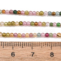 天然のマルチカラートルマリンビーズ連売り  スムーズなラウンド  2x2mm  穴：0.5mm  約191個/連  15.08''（38.3cm）〜15.16''（38.5cm）&nbsp;G-D110-D02-01