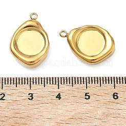304 Stainless Steel Pendant Cabochon Settings&nbsp;STAS-C167-07B-G