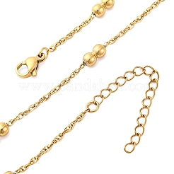 304 Stainless Steel Double Round Rope Chain Necklaces&nbsp;NJEW-C073-06G