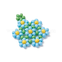シードビーズ ビーズチャーム  花のペンダント  ミックスカラー  23x18x3mm  穴：1.5mm&nbsp;PALLOY-MZ00417