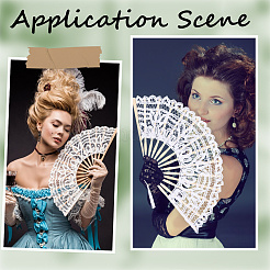Lace Hand Fan&nbsp;AJEW-WH20042-85A