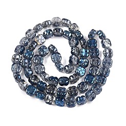 電気メッキガラスビーズセット  プラム  スチールブルー  10x10x6mm  穴：0.9mm  約64~66個/連  24.69~25.87''（62.72~64.68センチメートル）&nbsp;EGLA-T021-06H