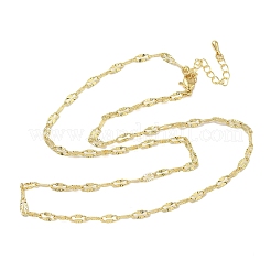 3MM Brass Textured Dapped Chain Necklaces&nbsp;NJEW-P339-01B-G
