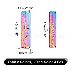 12Pcs 3 Colors 304 Stainless Steel Pendants&nbsp;STAS-UN0045-47
