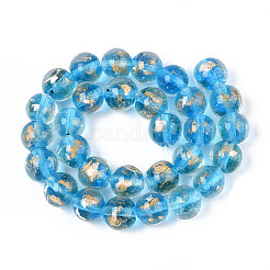 Handmade Gold & Silver Foil Glass Beads&nbsp;FOIL-N030-03A-01D