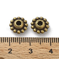 チベット風合金ビーズ  カドミウムフリー＆鉛フリー  花  アンティークブロンズ  9x4.5mm  穴：1.9mm  約1000個/1000g&nbsp;FIND-A035-01AB