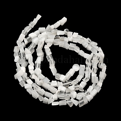 キャッツアイビーズ連売り  ナゲット  ホワイト  2.5x3x3mm  穴：0.7mm  32インチ&nbsp;CE-A002-01B