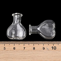 透明なガラスビーズ容器  ハート  透明  2x0.85x2.65cm  内径：0.5のCM&nbsp;GLAA-G123-08