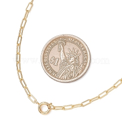 3MM Brass Paperclip Chain Necklaces with Spring Ring Clasps&nbsp;NJEW-JN05949