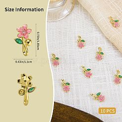 10Pcs Brass Micro Pave Cubic Zirconia Pendants&nbsp;KK-SZ0003-25