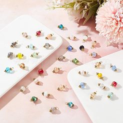 180Pcs 9 Colors Faceted Rondelle Glass Charms&nbsp;PALLOY-GO00008