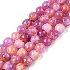 Dyed Natural White Jade Beads Strands&nbsp;G-T138-6mm-210-11