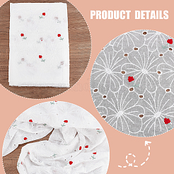 Cotton Embroidered Wavy Edge Flower Eyelet Lace Fabric&nbsp;DIY-WH0308-389