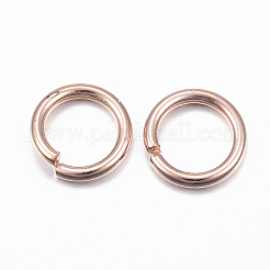304ステンレススチールオープン丸カン  ラウンド  ローズゴールド  8x1.2mm  17ゲージ  内径：6mm&nbsp;X-STAS-H558-02RG