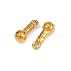 304ステンレスペンダント  イオンプレーティング（ip）  丸いチャーム  18KGP本金メッキ  15x5.5mm  穴：1.8mm&nbsp;STAS-F317-05G
