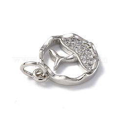 Brass Micro Pave Cubic Zirconia Charms&nbsp;ZIRC-F131-18P