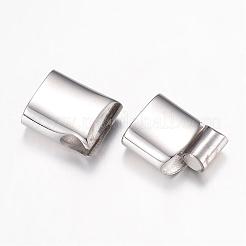 変色しにくい304ステンレススチール製のマグネット留め具と接着端  長方形  ステンレス鋼色  24x12x7.5mm  穴：5x10mm&nbsp;STAS-G071-38P