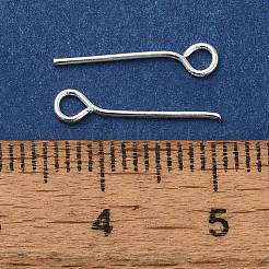 真鍮製アイピン  鉛フリー＆カドミウムフリー  925銀メッキ  15x3x0.7mm  穴：1.8mm&nbsp;KK-H502-02B-S