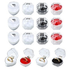 15色の透明プラスチックリングボックス3個  アクセサリー箱  ミックスカラー  3.8x3.8x3.8cm  5個/カラー&nbsp;AJEW-YW0001-28